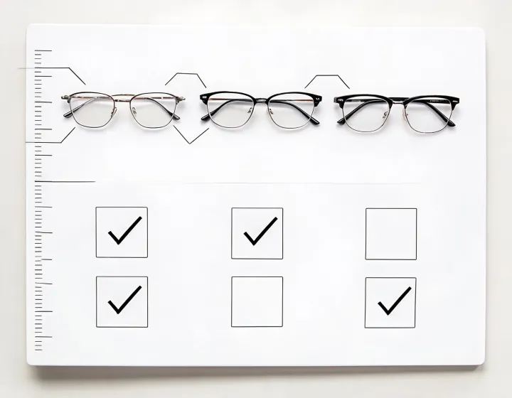 Optical eyewear frames sample approval illustration